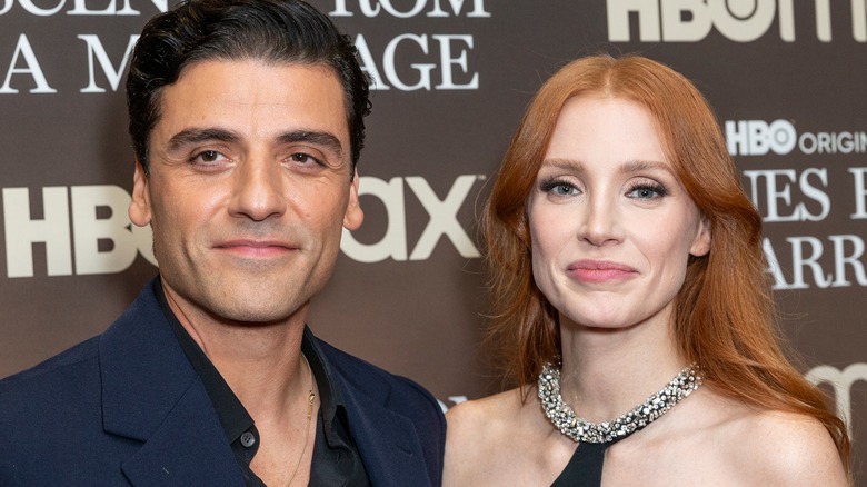 Oscaar Isaac and Jessica Chastain in 2021
