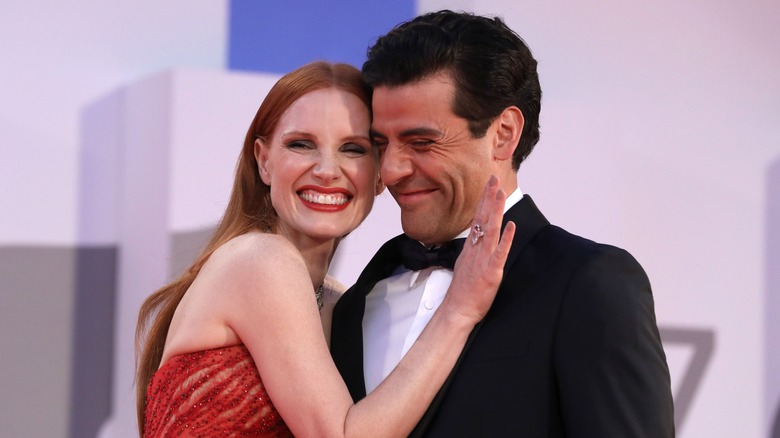 Oscar Isaac and Jessica Chastain at the 2021 Venice Film Festival