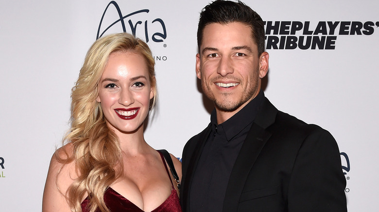 Paige Spiranac and Steve Tinoco smiling 