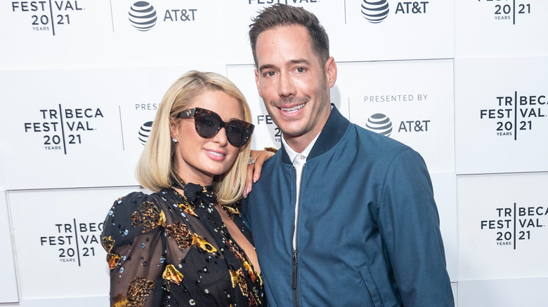 Paris Hilton and Carter Reum at 'This Is Paris' screening during Tribeca Film Festival 2021