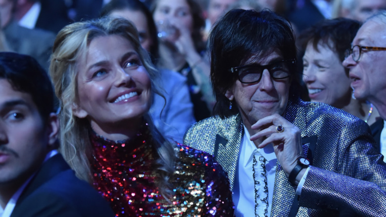 Paulina Prizkova and Ric Ocasek at the Rock and Roll Hall of Fame ceremony in 2018