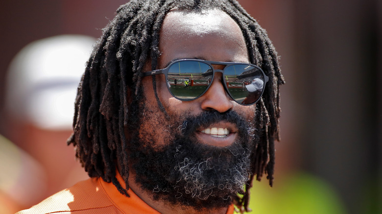 Ricky Williams wearing sunglasses