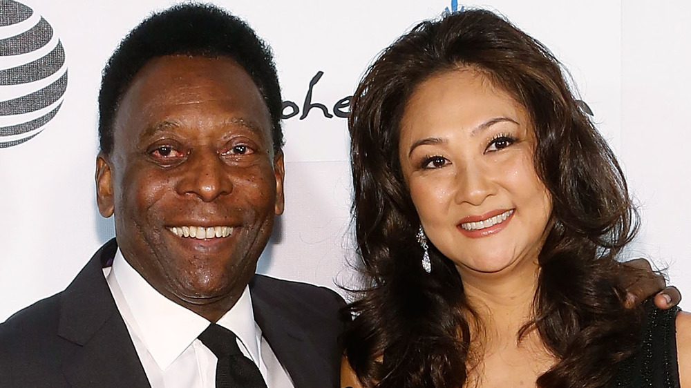 Pelé and Marcia Aoki smiling