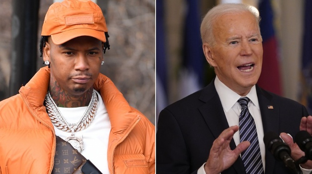 Moneybagg Yo and President Biden