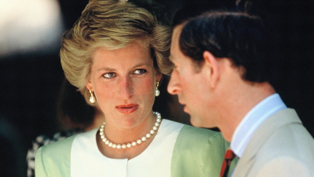 Princess Diana speaking to Prince Charles