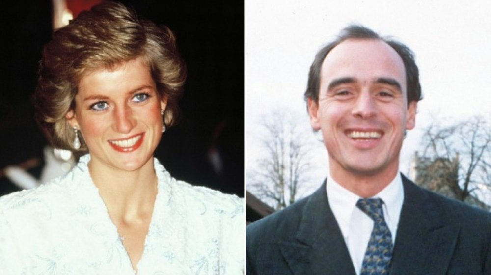 Split image of Princess Diana and James Gilbey