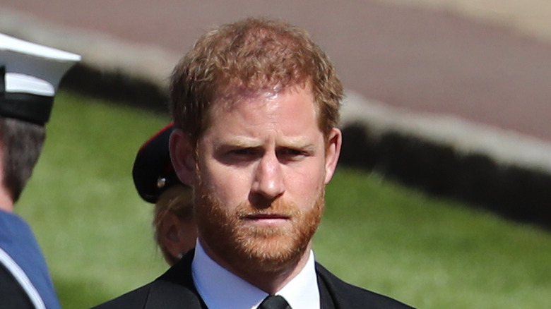 Prince Harry at Prince Philip's funeral