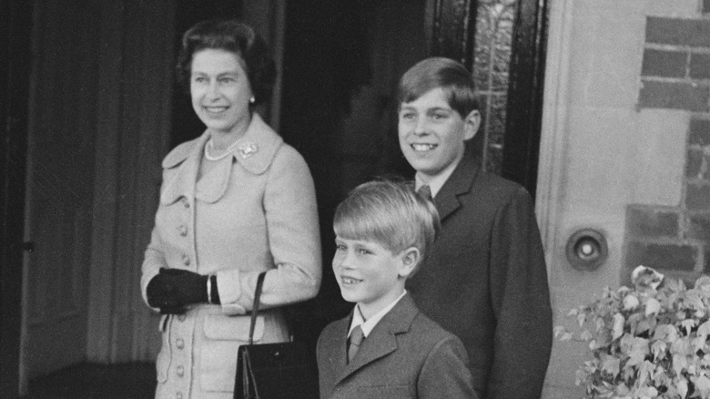 The Queen and her sons at an event 