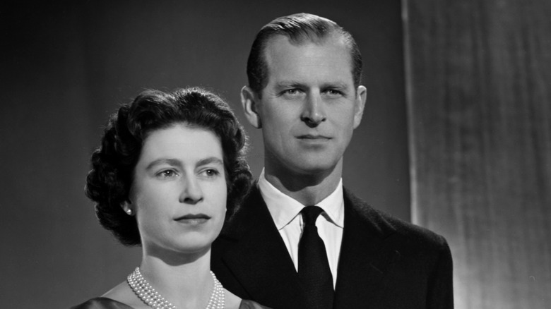 Queen Elizabeth II and Prince Philip posing