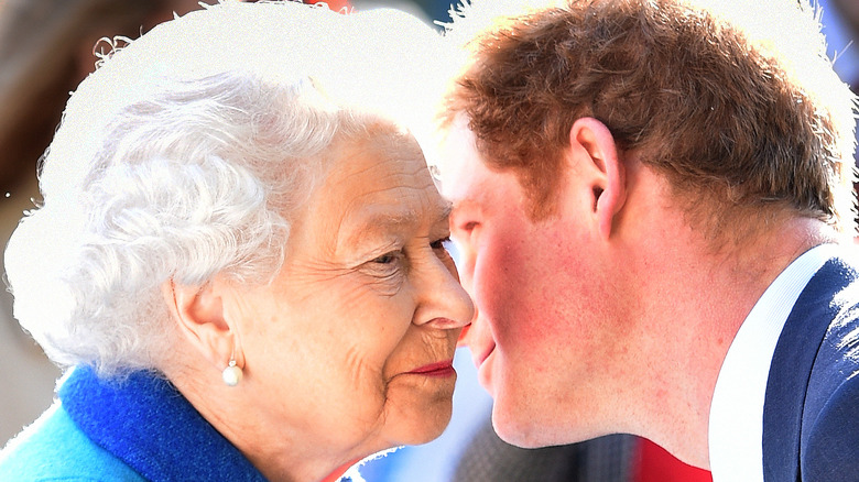 Queen Elizabeth and Prince Harry sharing a private moment 