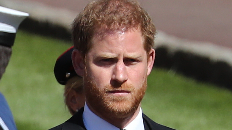 Prince Harry at Prince Philip's funeral 