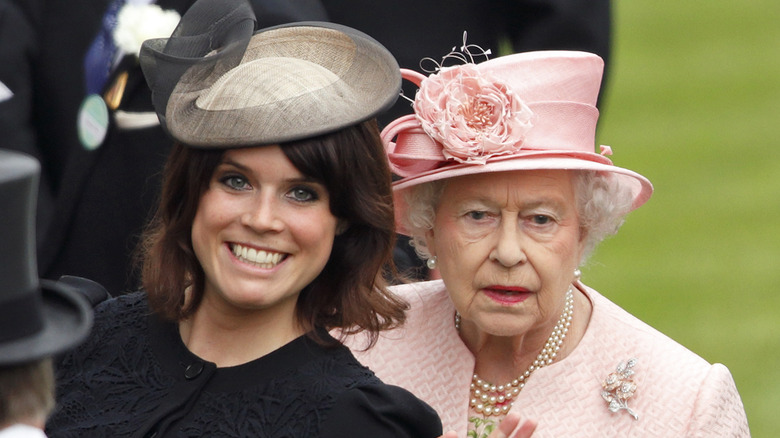 princess eugenie waving queen elizabeth