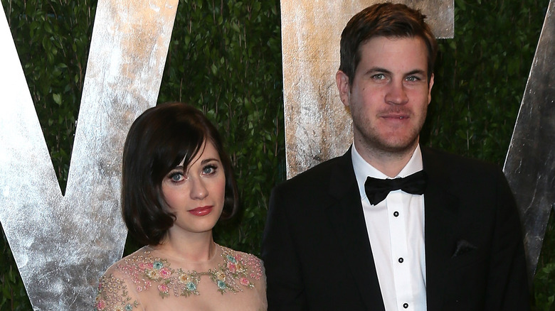 Zooey Deschanel and Jamie Linden, both smiling