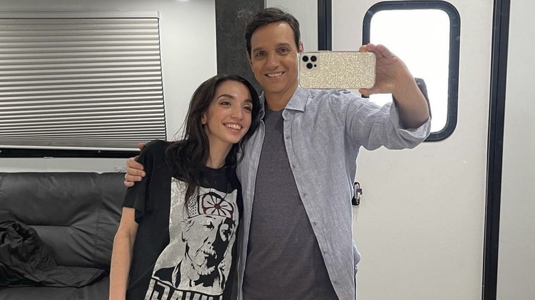 Julia Macchio and Ralph Macchio in production trailer