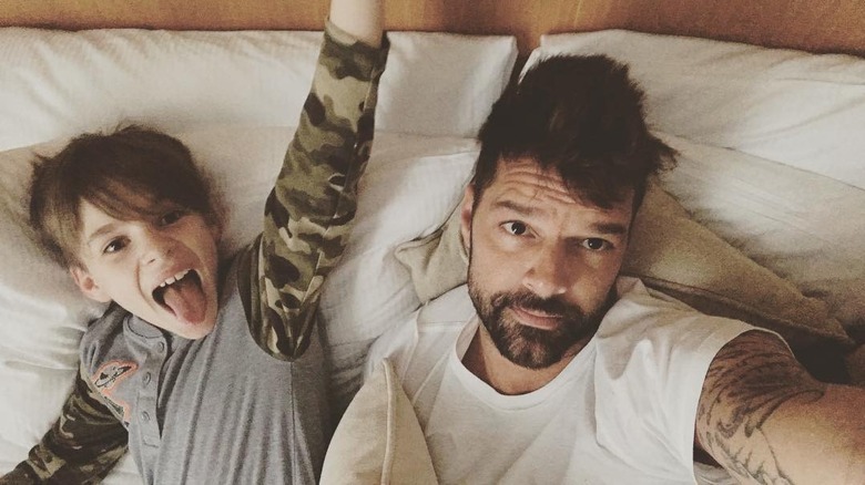 Ricky Martin, son Matteo acting excited