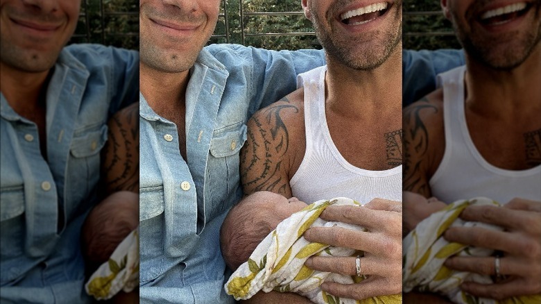 Jwan Yosef, Ricky Martin chins with baby Renn