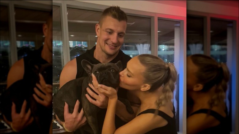 Rob Gronkowski and Camille Kostek with their dog