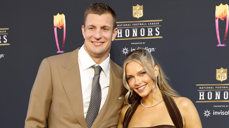 Rob Gronkowski and Camille Kostek pose together