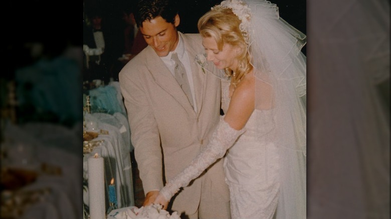 Rob Lowe, Sheryl Berkoff in wedding attire