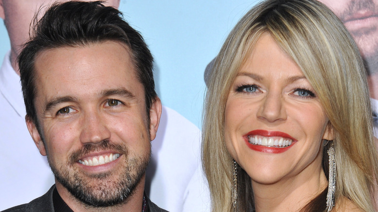 Rob McElhenney and Kaitlin Olson smiling