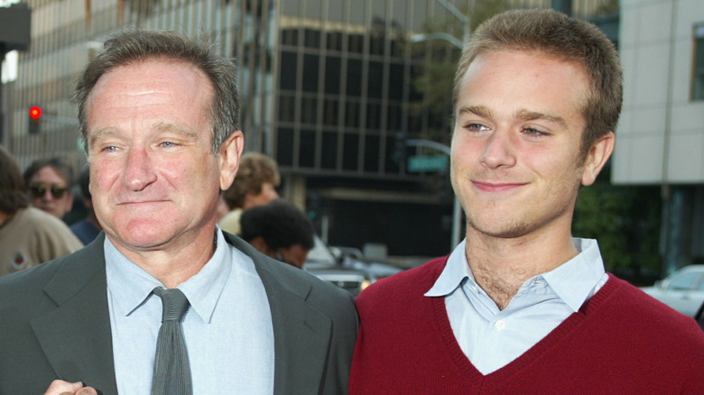 Robin Williams, with son Zak Williams in 2002