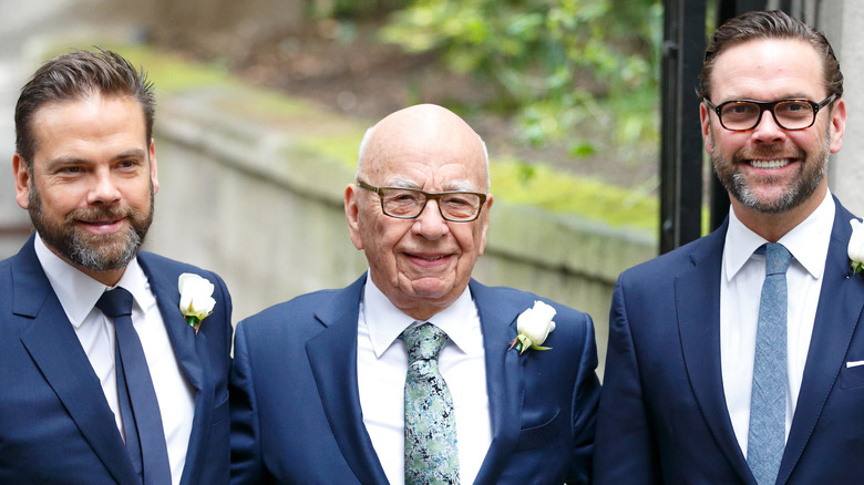 Rupert Murdoch with sons