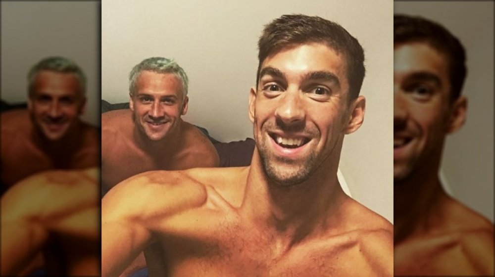 Michael Phelps and Ryan Lochte pose for an Instagram selfie