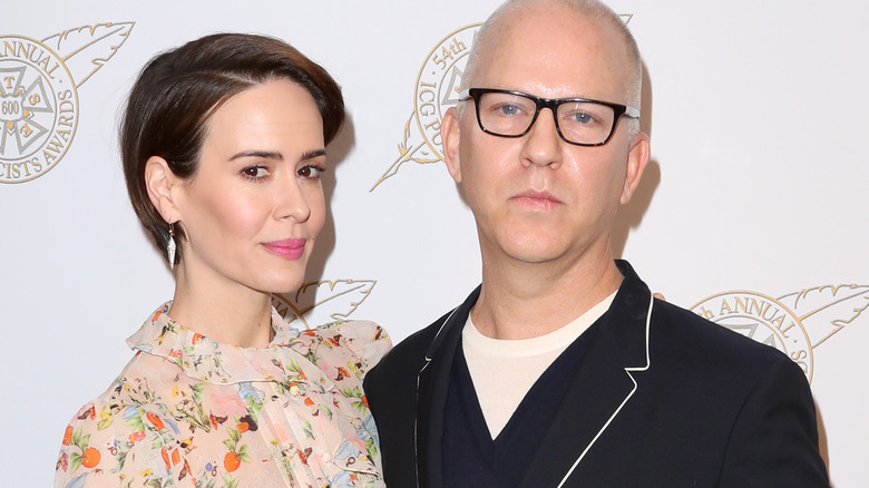 Sarah Paulson and Ryan Murphy posing