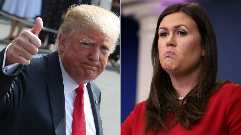 Donald Trump and Sarah Huckabee Sanders