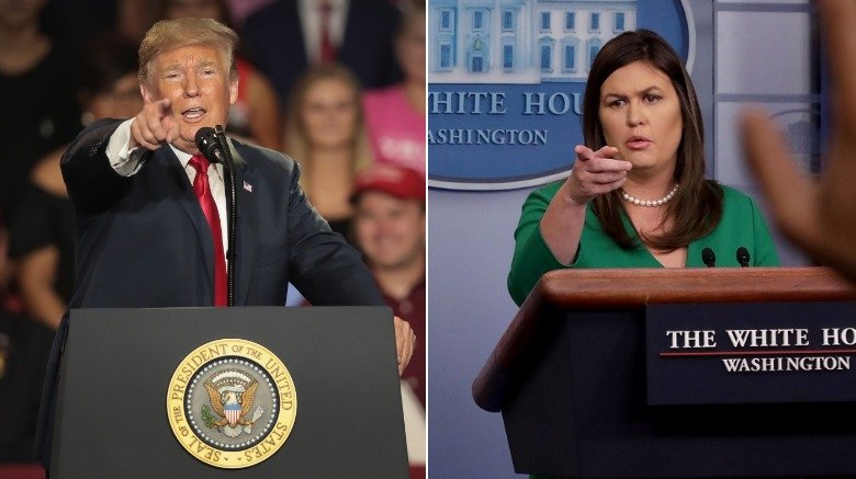 Donald Trump and Sarah Huckabee Sanders