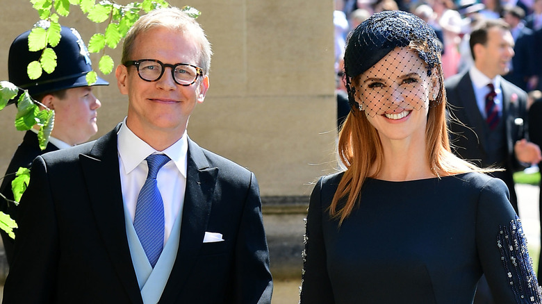 Sarah Rafferty and guest at Meghan Markle's wedding