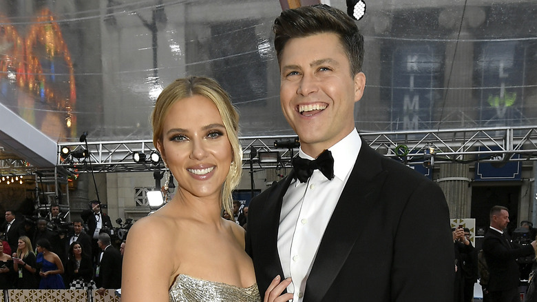 Scarlett Johansson and Colin Jost attend the 92nd Annual Academy Award