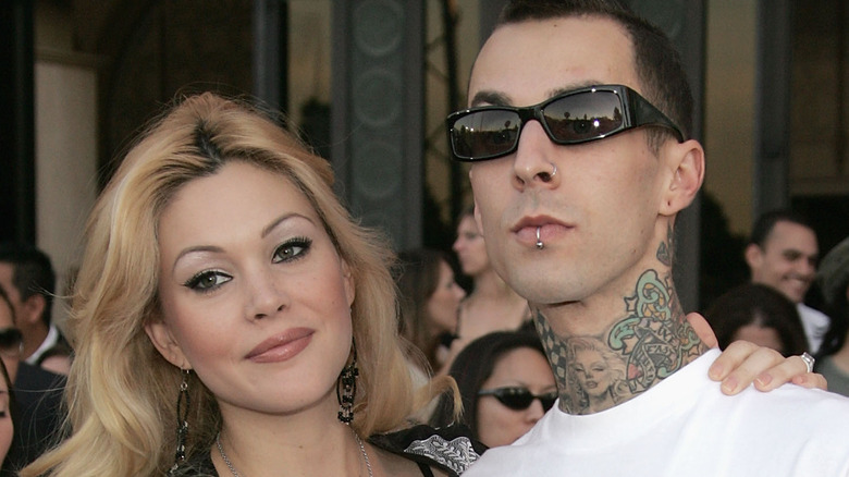 Shanna Moakler and Travis Barker at event