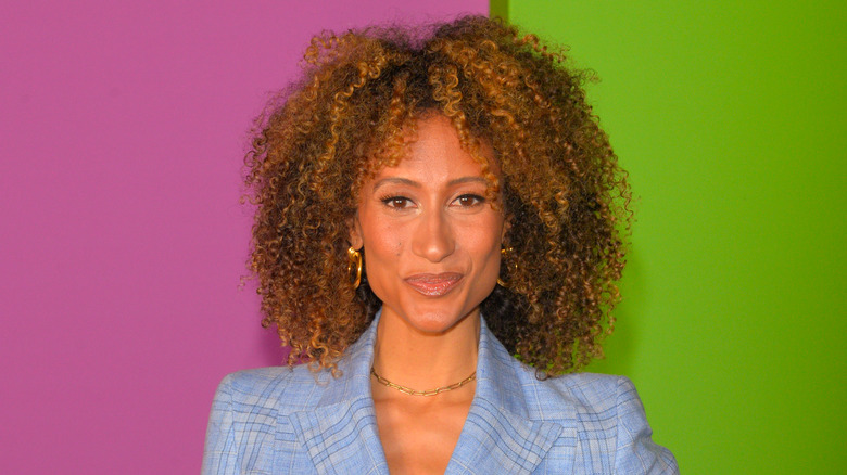 Elaine Welteroth wearing blue plaid blazer