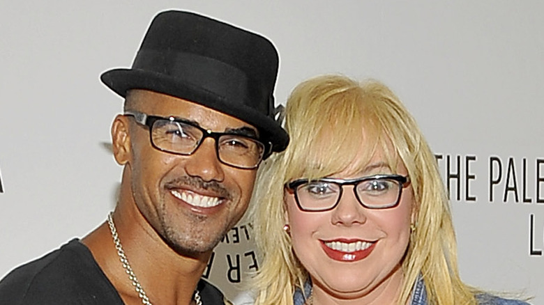 Shemar Moore, Kirsten Vangsness, both smiling