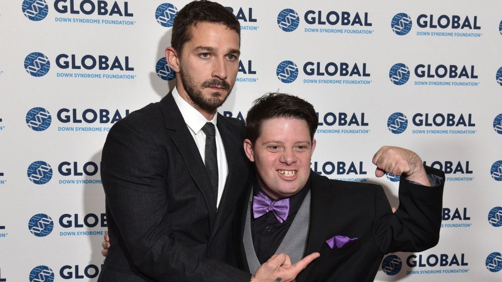 Shia LaBeouf and Zack Gottsagen at the Global Down Syndrome 10th anniversary BBBY fashion show