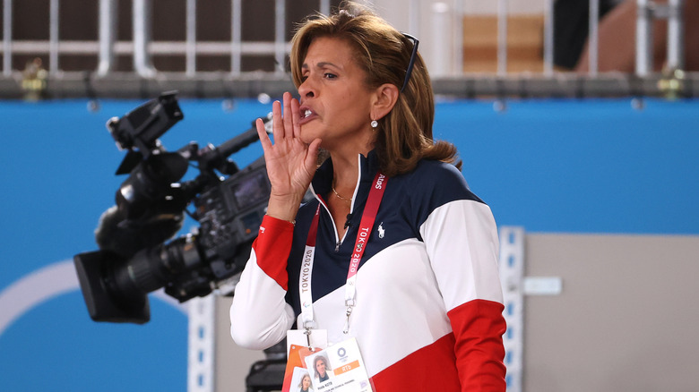 Hoda Kotb cheering on USA Gymnastics team