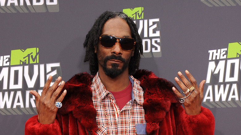 Snoop Dogg wearing multiple rings