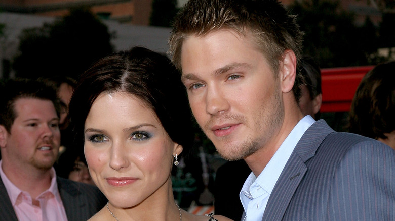 Sophia Bush and Chad Michael Murray posing