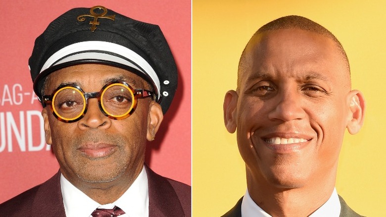 Spike Lee and Reggie Miller looking at camera, separate photos