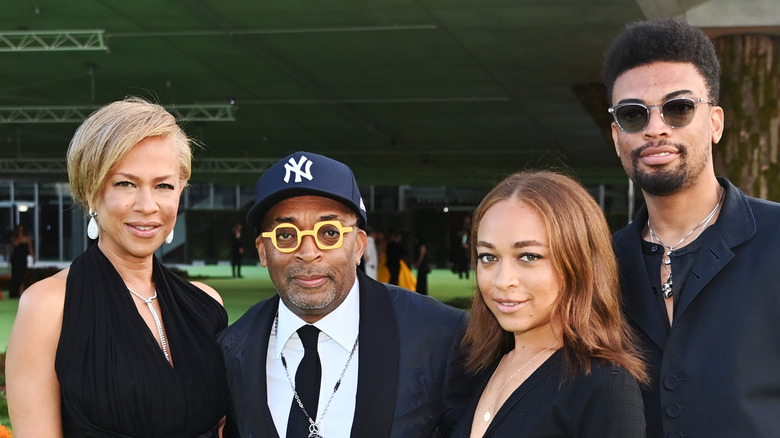 Spike Lee and family smiling