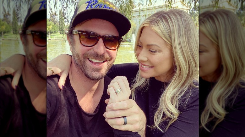 Beau Clark and Stassi Schroeder show off their rings