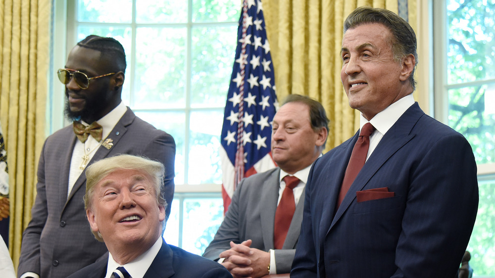 Sylvester Stallone Donald Trump smiling