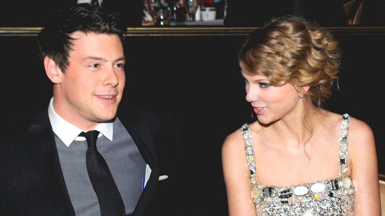 Cory Monteith and Taylor Swift laughing