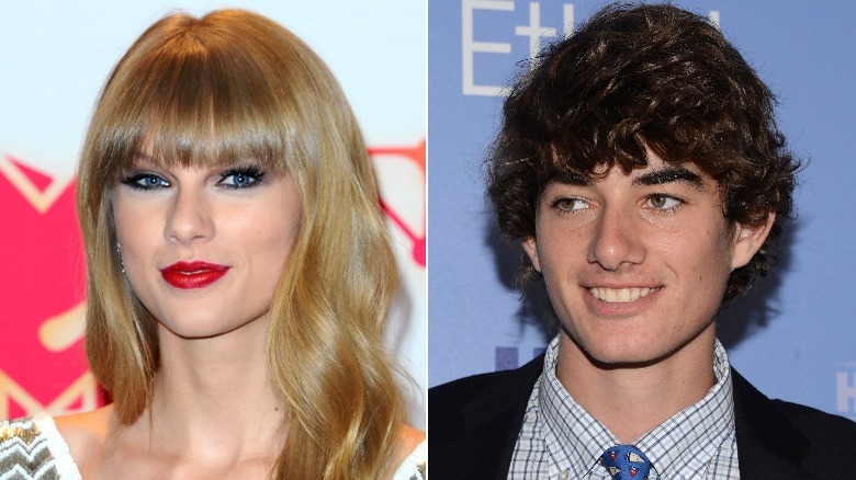 Taylor Swift smiling and Conor Kennedy smiling