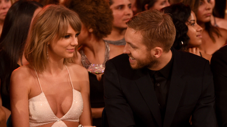 Taylor Swift and Calvin Harris laughing