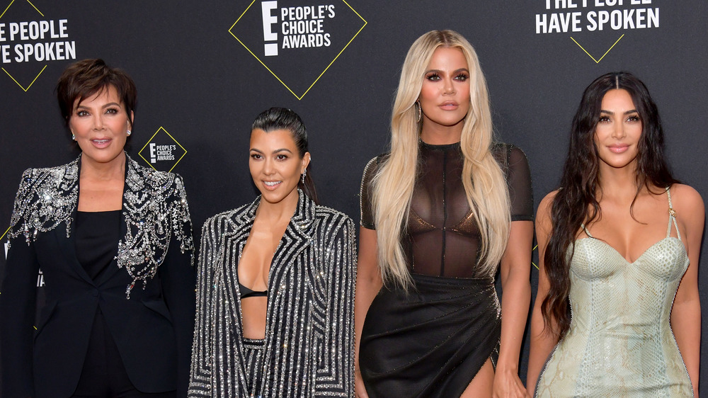 Kris Jenner, Kourtney, Khloe, and Kim Kardashian pose at the People's Choice Awards