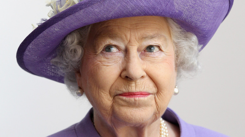 Queen Elizabeth II looking upward