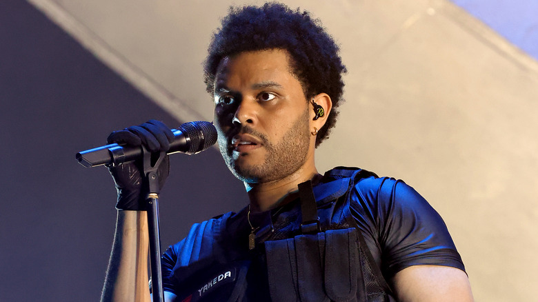 The Weeknd performing on stage