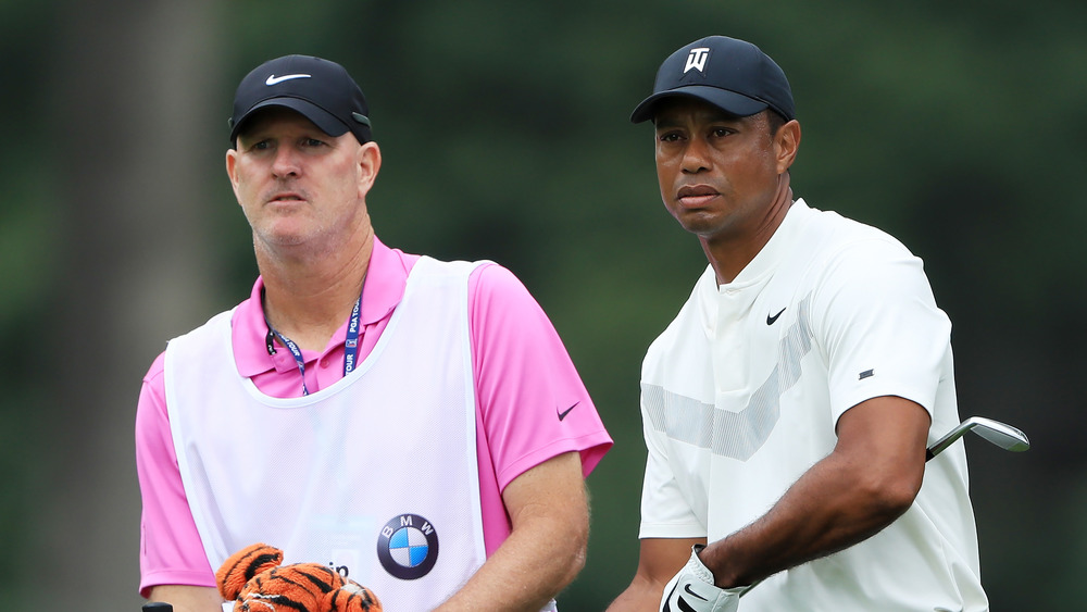 Tiger Woods and caddie Joe LaCava on the golf course